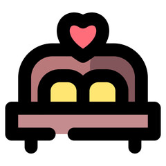 vector icon bed, bedroom, hotel, romance, rest, relax