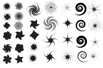 Star sparkle icon. Futuristic shapes. Christmas stars icons. Flashes from fireworks