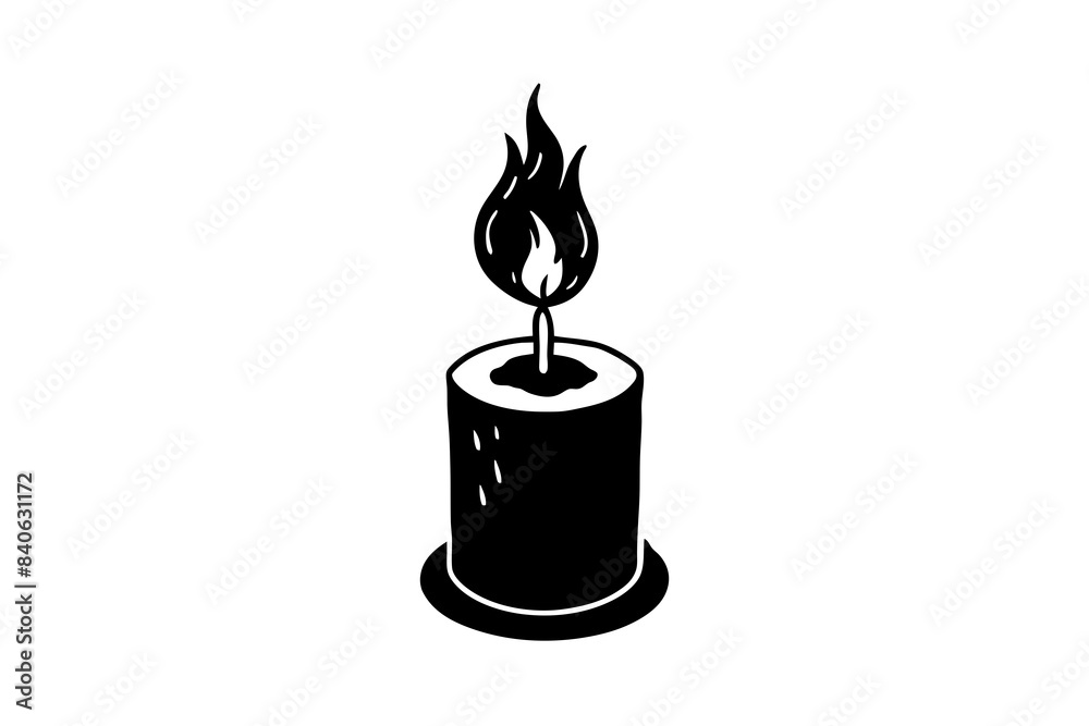 Wall mural candle line art silhouette vector illustration