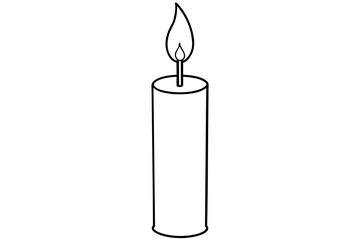 candle line art silhouette vector illustration