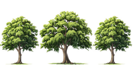 Obraz premium set of chestnut trees with isolated transparent background