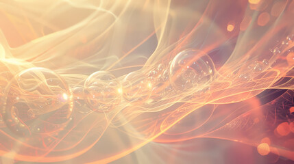 Obraz premium Illustration of abstract meditation background with ethereal light orbs and subtle warm tones 