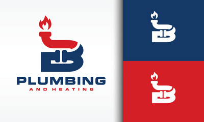 letter B plumbing and heating logo