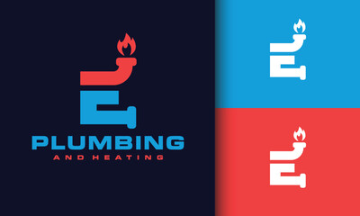 letter E plumbing and heating logo