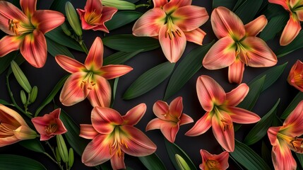 Obraz premium red and yellow flowers, spring or summer flower concept