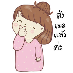 Cartoon stickers for girls, various words