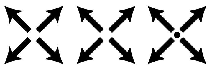 Arrows outward and arrow inward icon symbol vector illustration.