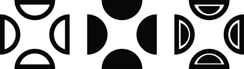 Black and white tiles in checker positions. Vector circles in squares,Abstract geometric graphics — Oliver System, 