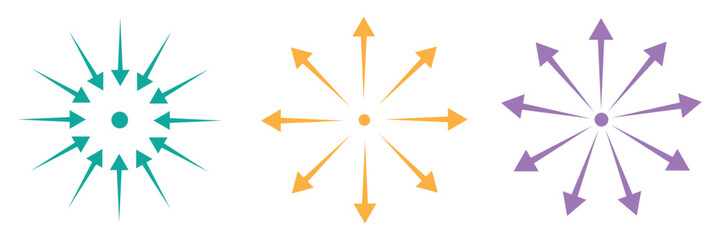 Arrows outward and arrow inward icon symbol vector illustration. ©  ICON TOPPER