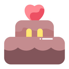 vector icon cake, sweet, love, heart, dessert, love