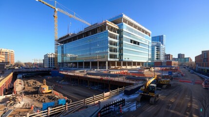Naklejka premium large building construction , commercial construction project