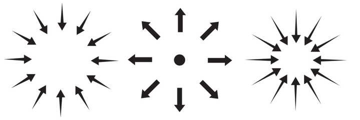 Inward arrow icon vector. Four Arrows icon sign symbol vector. Arrow pointing center vector icon illustration isolated on white background ©  ICON TOPPER