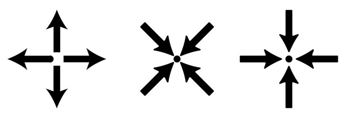 Inward arrow icon vector. Four Arrows icon sign symbol vector. Arrow pointing center vector icon illustration isolated on white background ©  ICON TOPPER