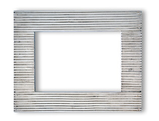 Light Gray Wooden Photo Frame with Shadow. Empty White-Gray Wooden Frame. 
