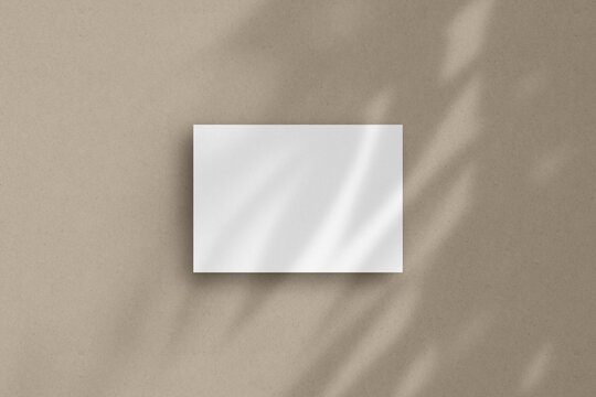 A white horizontal paper sheet mockup, A4/A5/A6 flyer mockup, paper, letter, invitation card.