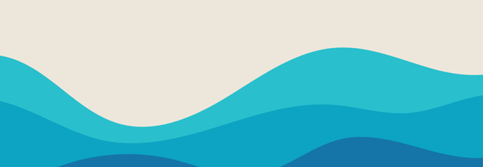 Vector layered blue water wave banner template