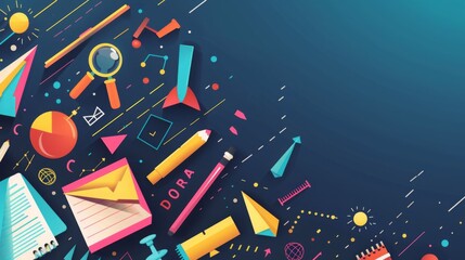 Fototapeta premium back to school background , dynamic back to school background