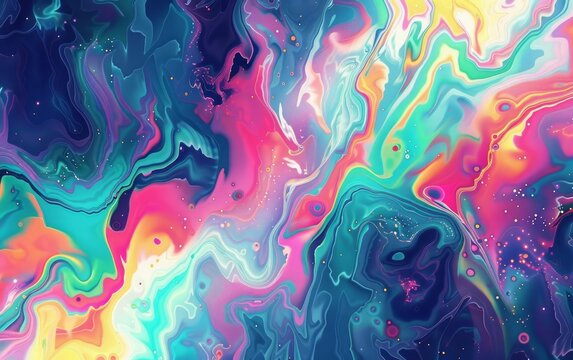 Design a colorful and artistic pattern that showcases the futuristic capabilities of AI in creating visually stunning artwork