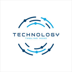 Fototapeta premium Technology Logo design creative modern minimal for tech business and industry