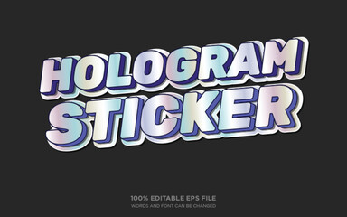 Hologram Sticker 3D editable text style effect	
