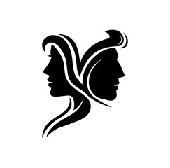 Man And Woman Head Character Silhouette Design Illustration vector eps format , suitable for your design needs, logo, illustration, animation, etc.
