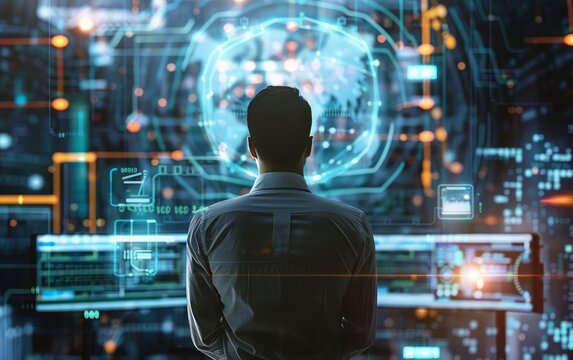 Outsourcing in a futuristic setting allows companies to concentrate on their core competencies, enhancing productivity and innovation