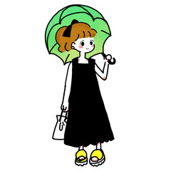 傘をさす女の子