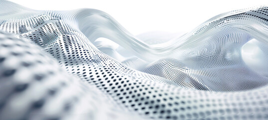 Glowing Abstract White Futuristic Background Illuminated by Light Trails - Modern Minimalistic Design Concept