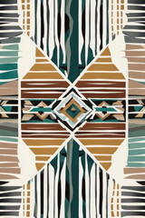 Fototapeta premium Generative AI A unique boho minimalist artwork featuring a simple yet rich blend of natural elements, geometric motifs, and tranquil color palette, A distinctive boho minimalist piece, Cool Boho Arts.