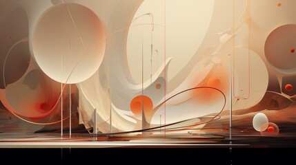Abstract visions forming around illustrator, gentle ambient light, close-up, studio with surreal elements.