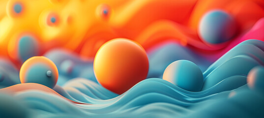 Futuristic Abstract Geometric 3D Design Background with Vibrant Colors and Shapes