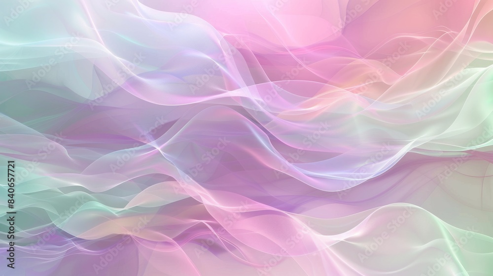 Leinwandbilder a soft, pastel-colored abstract background with flowing lines and curves in shades of pink, lavender