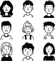 doodle teenager faces