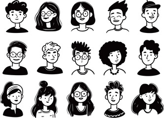 cute teenager faces avatars