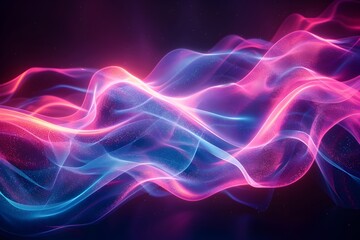 Obraz premium Mesmerizing Neon Waves of Electric Energy Flowing Across a Futuristic Dark Background