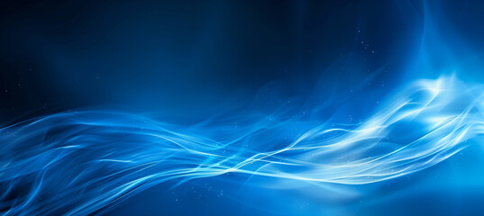 Vibrant Blue Neon Glow in Business Background Illuminated with Futuristic Light Effects