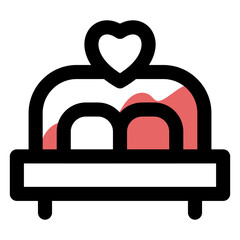 vector icon bed, bedroom, hotel, romance, rest, relax