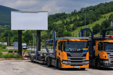 Background for design, Large white billboards for outdoor advertising along the roads