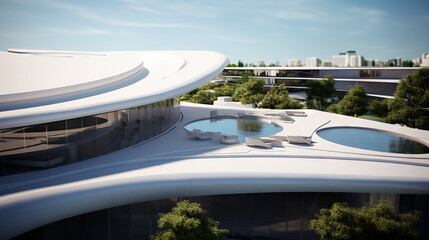Fototapeta premium Abstract architecture design influenced by nature and soft forms