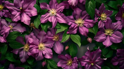 clematis flowers background