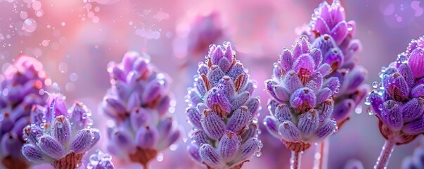 Close up of lavender flowers with soft, pastel colors