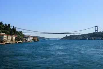 Fototapeta premium Sea views of the Bosphorus. Large bridges near the city of Istanbul.