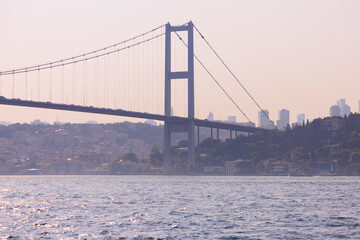 Fototapeta premium Sea views of the Bosphorus. Large bridges near the city of Istanbul.