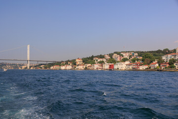 Fototapeta premium Sea views of the Bosphorus. Large bridges near the city of Istanbul.