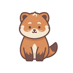 Obraz premium Red panda transparent, cute, simple icon, PNG, can be easily used.