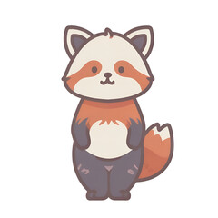 Red panda transparent, cute, simple icon, PNG, can be easily used.