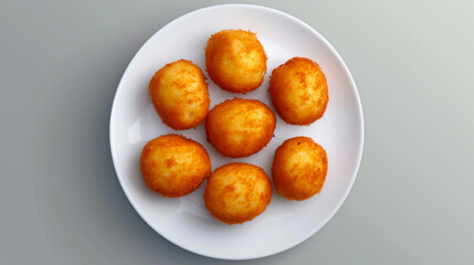 Ham-Filled Bechamel Delicacies on White