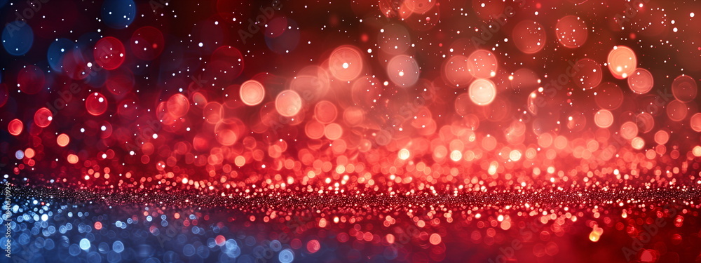 Canvas Prints abstract red and blue glitter bokeh background