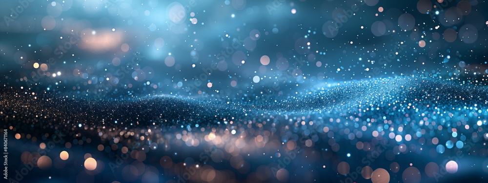 Wall mural cool, dynamic bokeh lights with a flowing, abstract background