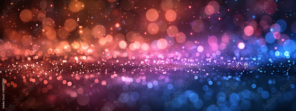 Sticker colorful bokeh lights with a sparkling, abstract background